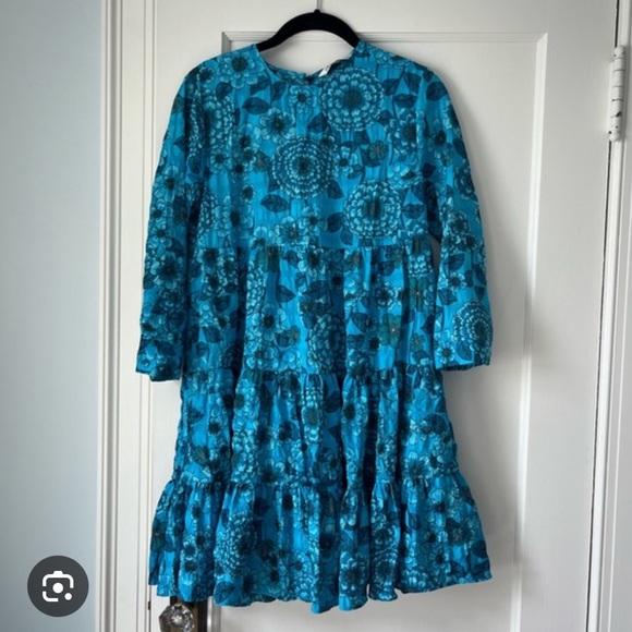 Zara Vibrant Blue Floral Dress - Picture 1 of 3